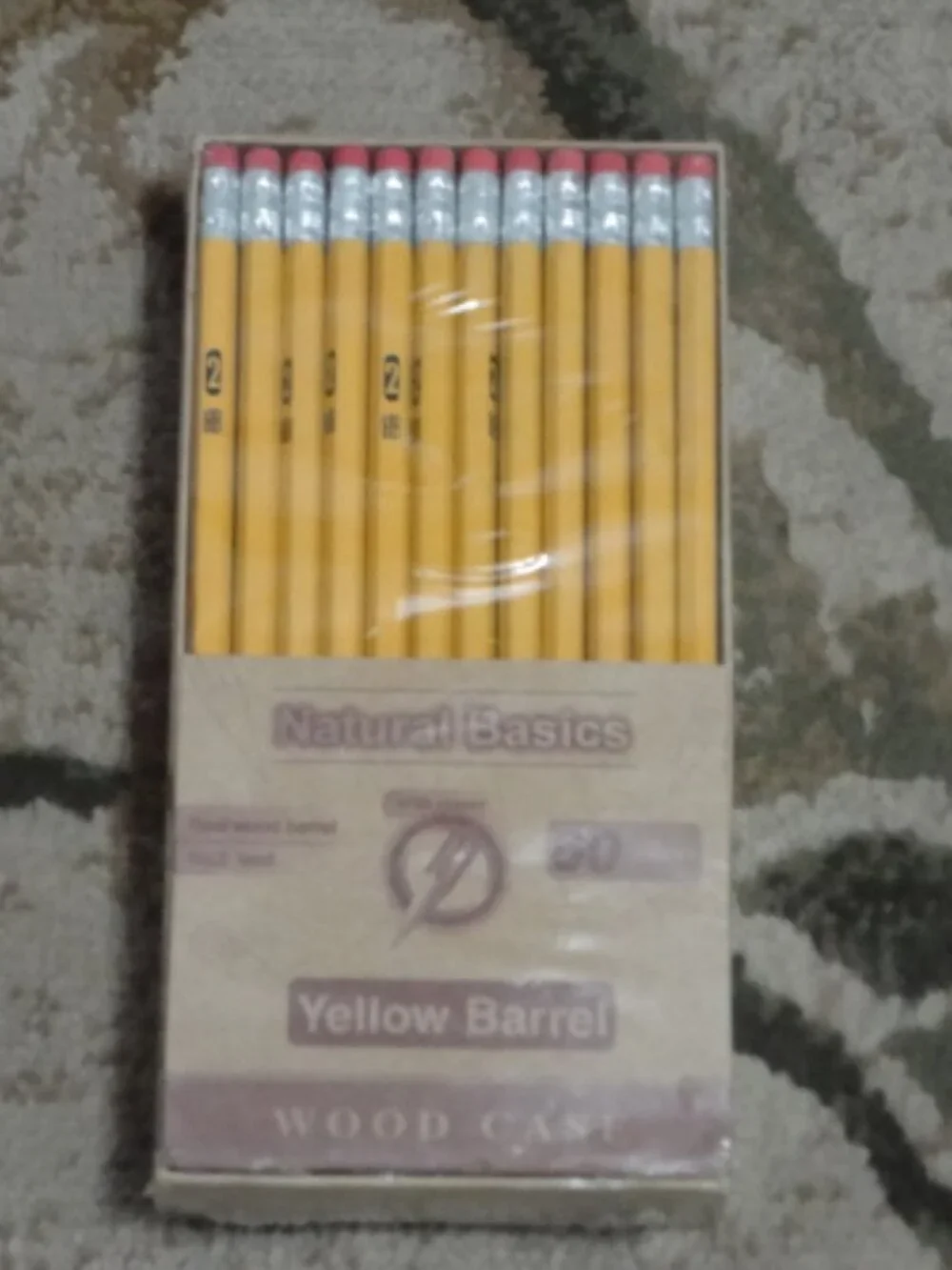 Natural Basics Pencil Yellow Barrel with Eraser 60 Count Pencil